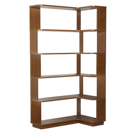 5-Tier L-Shaped Corner Bookshelf with 6 Open Shelves