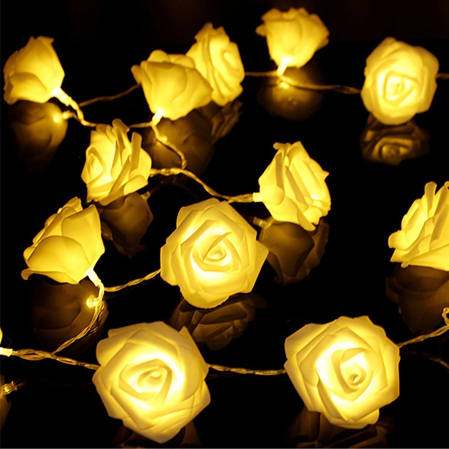40 LEDs Rose Flower String Lights 10ft/3m Battery Operated Decorative Lights for Anniversary Valentine\'s Wedding Bedroom