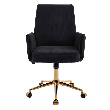 Mid-Back Velvet Office Chair with Memory Foam Cushion