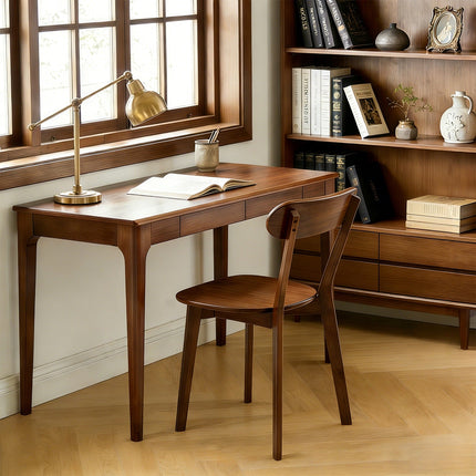 Solid Wood Dining Chair with Curved Backrest