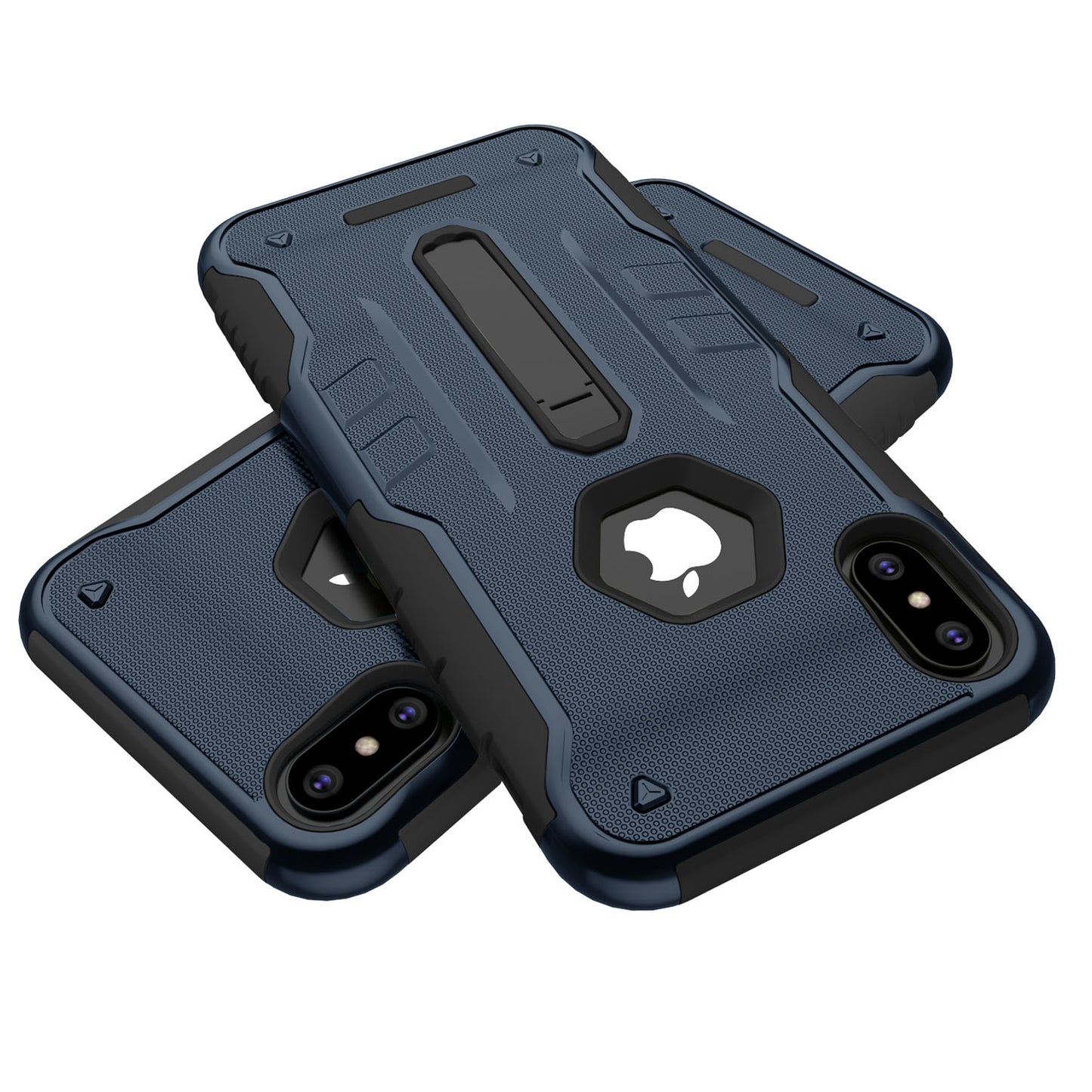 Rugged Phone Case for iPhone X Drop-protection Phone Case with Kickstand Heavy Duty Dual Layers Phone Protective Cover