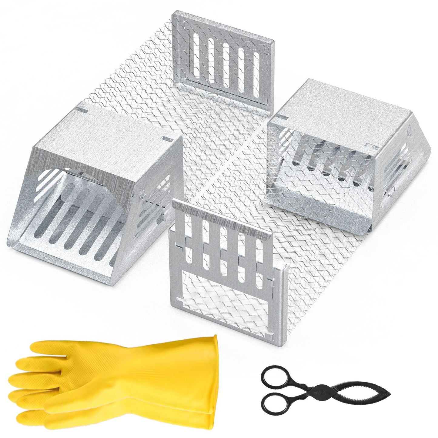 2Pcs Humane Mouse Trap Cage No Assembly Need Automatic Continuous Rat Trap with Single Way Door Reusable Catch And Release Live Cage Trap for Rodents