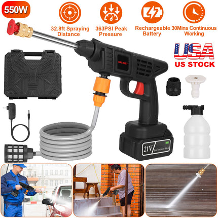 Cordless Pressure Washer Portable Electric Power Washer High Pressure Water Sprayer 363PSI Car Washer Cleaner with 12000mAh 21V Rechargeable Battery a