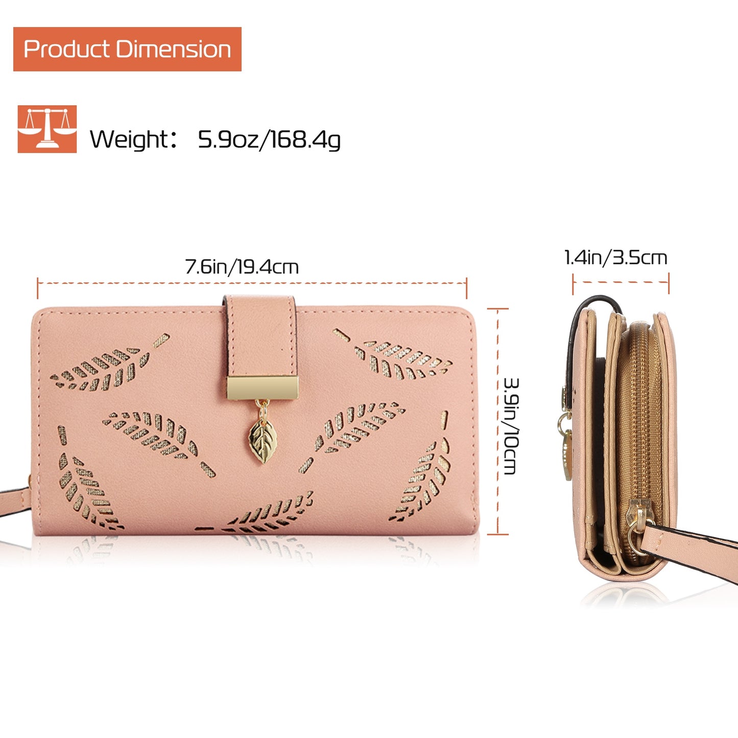 Women Wallet PU Leather Lady Long Purse Phone Clutch Case Credit Card Holder 11 Card Slots 1ID Window 5 Money Pouch