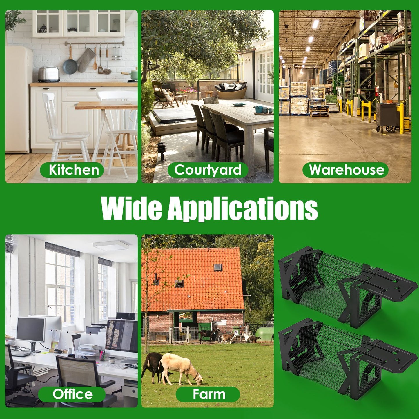 2PCS Humane Mouse Traps – Reusable Live Catch & Release Cages