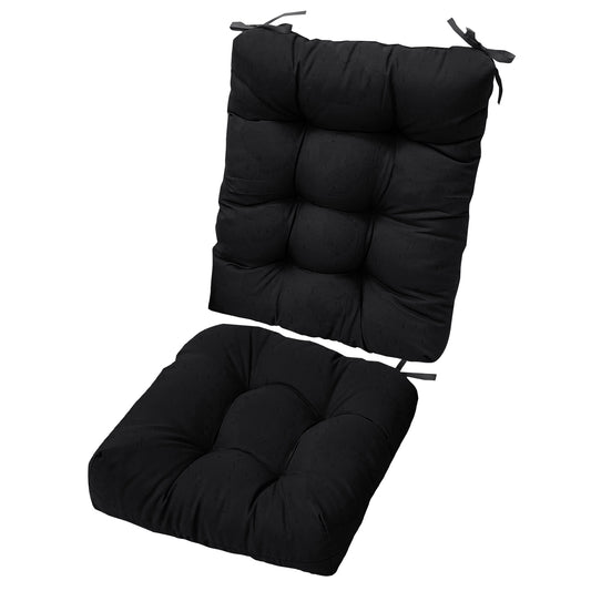 Rocking Chair Cushion 2 Pieces Back Seat Sets with Non-Slip Ties Polyester Fiber Filling Comfortable for Indoor Home Office Car