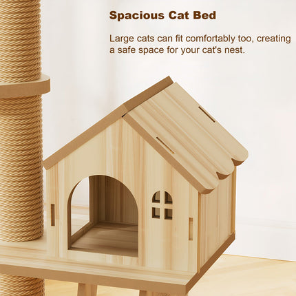 Floor-to-Ceiling Cat Tree with Adjustable Height & Sisal Post