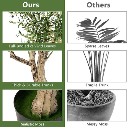 6 Feet Artificial Olive Tree in Cement Pot