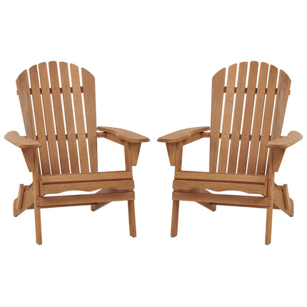 Folding Adirondack Chairs Set of 2 - Hemlock Wood Outdoor Seating