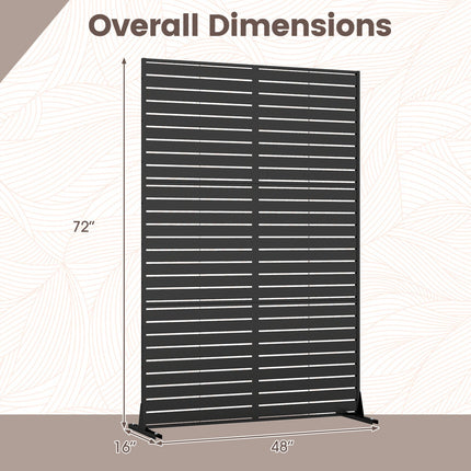 Outdoor Metal Privacy Screen 72"H x 48"W with Stand