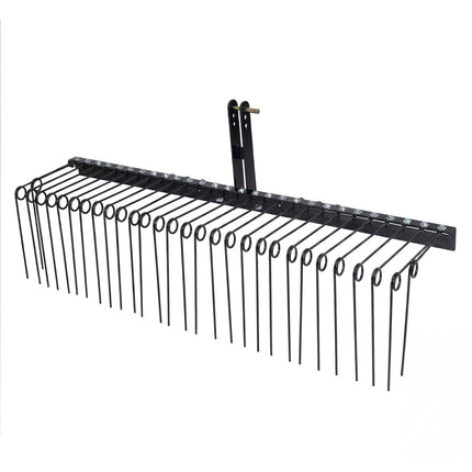72" Pine Straw Rake with 30 Metal Coil Tines for Grass