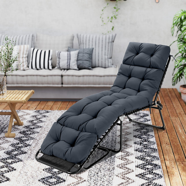 Outdoor Lounge Chaise Cushion Set of 2 - 73x22 Inch High Back