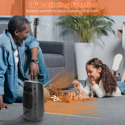 1500W Ceramic Space Heater with Oscillation & Tip-Over Protection