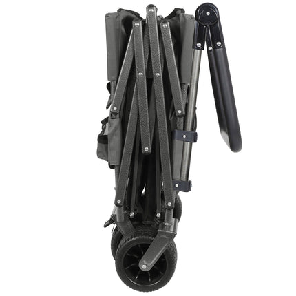 Folding Wagon Cart with Bench Seat & Canopy, 500lbs Capacity