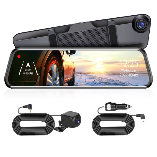 4K Car DVR 12in Dash Cam Camcorder Camera Recorder with 170¡ Angle Loop Recording Motion Detection Night Vision Voice Control APP Control G-sensor