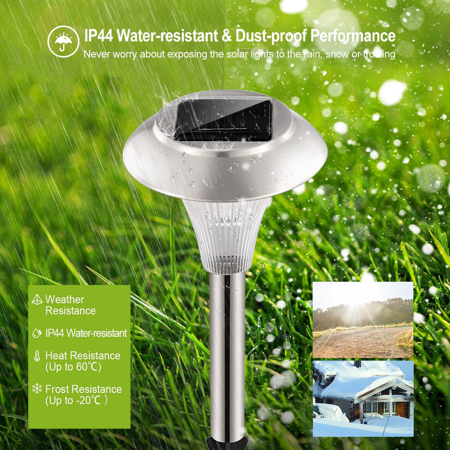 8Pcs Solar Garden Lights Outdoor IP44 Waterproof Solar Pathway Lights Color Changing Landscape Lamps 10Hrs Lawn Lighting for Yard Driveway Walkway