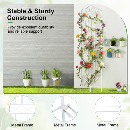 Metal Garden Trellis with Foldable Shelf 75 x 20 Inch