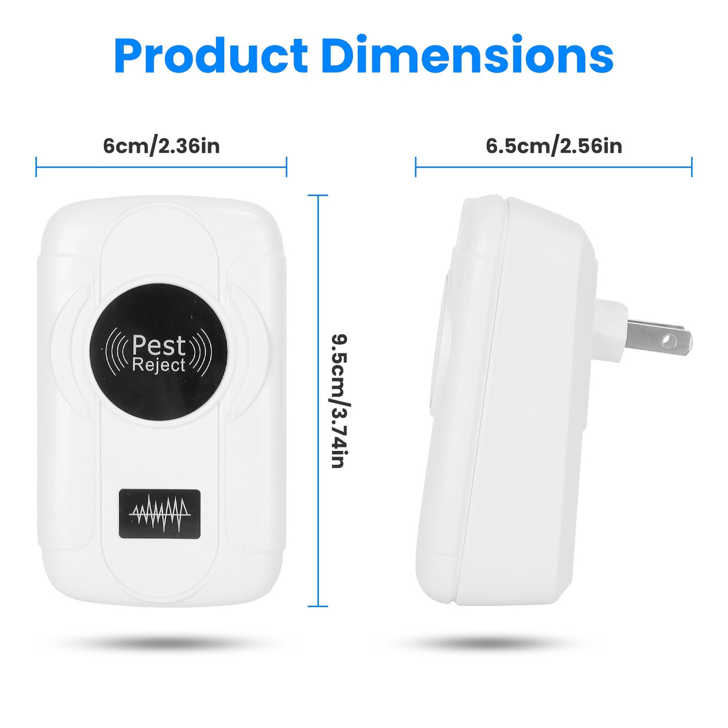6-Pack Ultrasonic Pest Repellent – Plug-In Bug & Rodent Control with 3 Modes