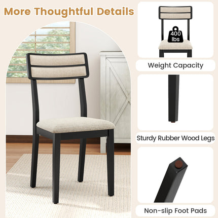 Modern Dining Chairs Set of 4 with Tilt Backrest for Dining Room-Black