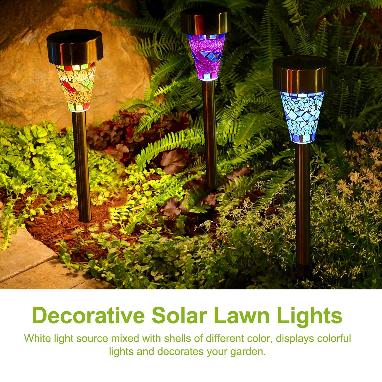 6-Pack Solar Garden Lights – Outdoor Pathway with 8-Hour Runtime