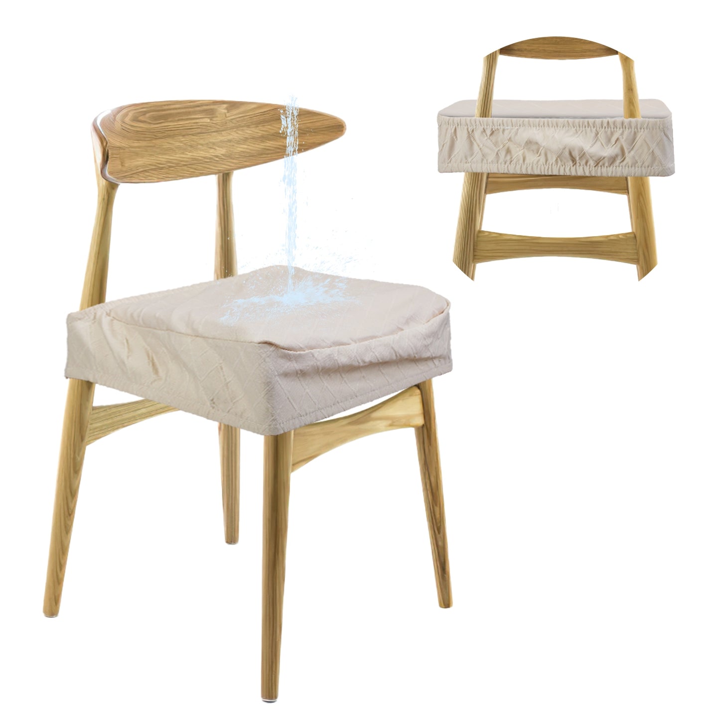 4Pack Waterproof Dining Chair Slipcovers Stretch Chair Seat Slipcovers Removable Washable Jacquard Seat Covers for Dining Room