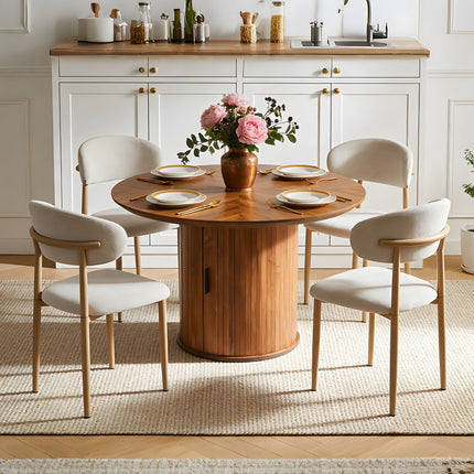 Upholstered Dining Chairs Set of 2 with Curved Back