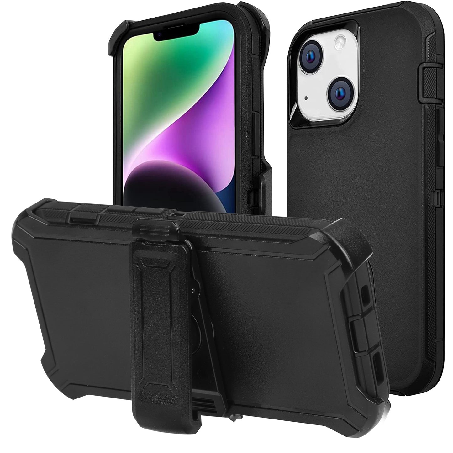 ShockproofÊPhone Case Anti-Shock All-Round Protection Phone Case Cover with Belt Clip Fit for iPhone 14/14Plus/14Pro/14Pro Max/13/13Pro/13Pro Max/12/1