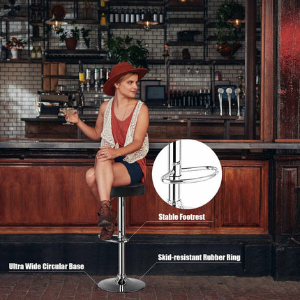 1 PC Round Bar Stool Adjustable Swivel Pub Chair