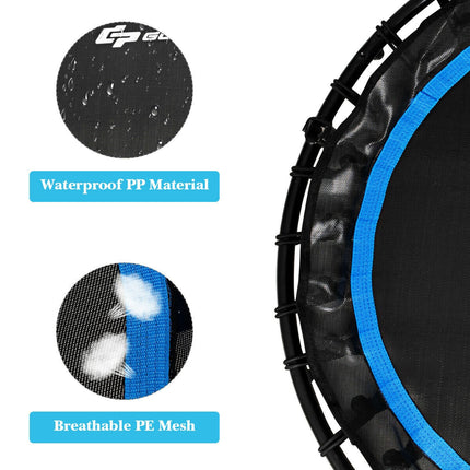 40 Inch Foldable Fitness Rebounder with Resistance Bands Adjustable Home
