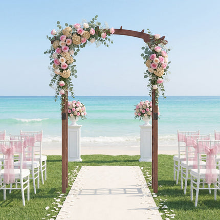 7.5 Ft Garden Arch Wooden Arbor Outdoor Wood Trellis for Climbing Plants