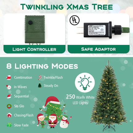 Pre-Lit Artificial Christmas Tree with LED Lights
