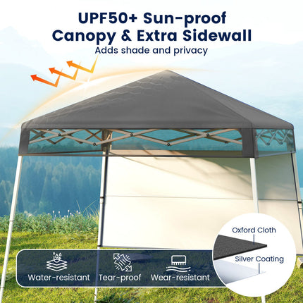 7 x 7 FT Pop-Up Canopy Tent with 1 Push Center Lock for Sports Picnic Camping