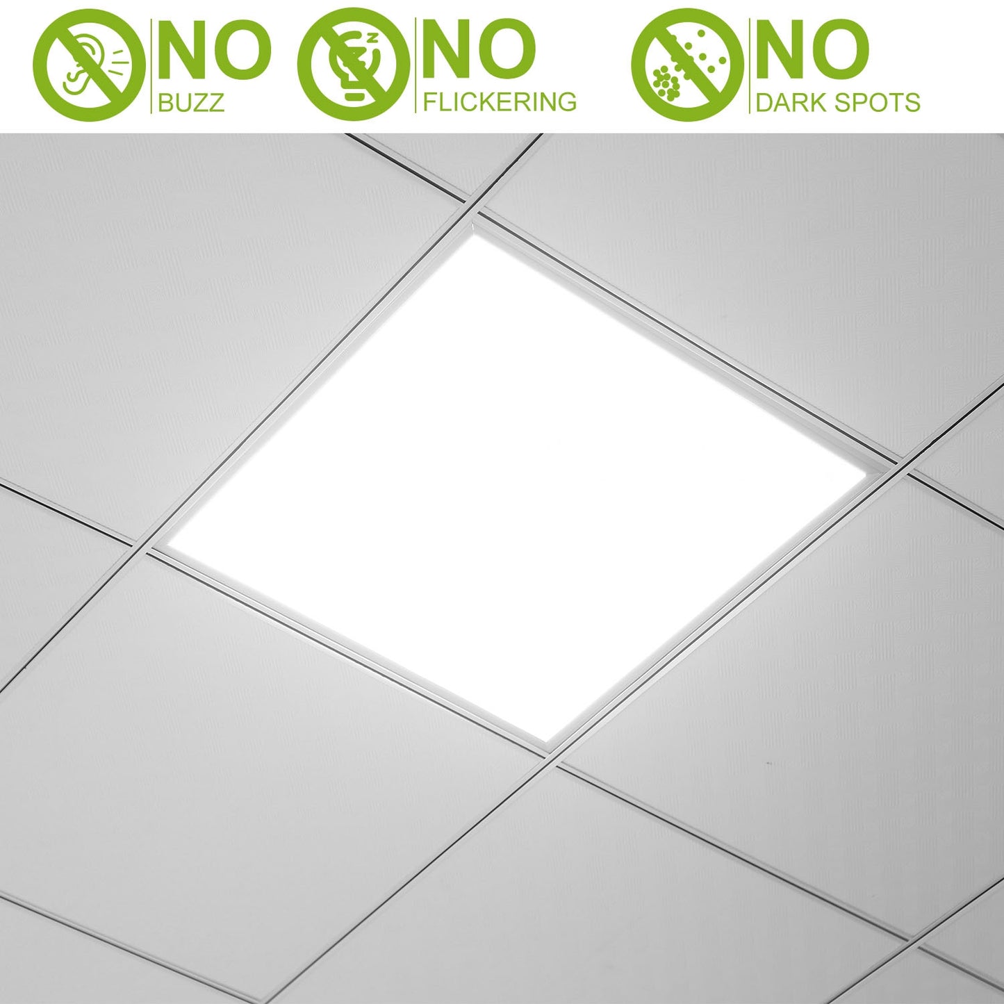 48W 2 2FT LED Panel Light 5800LM 7000K Ceiling Lighting 150W Equivalent LED Troffer Recessed Edge-Lit