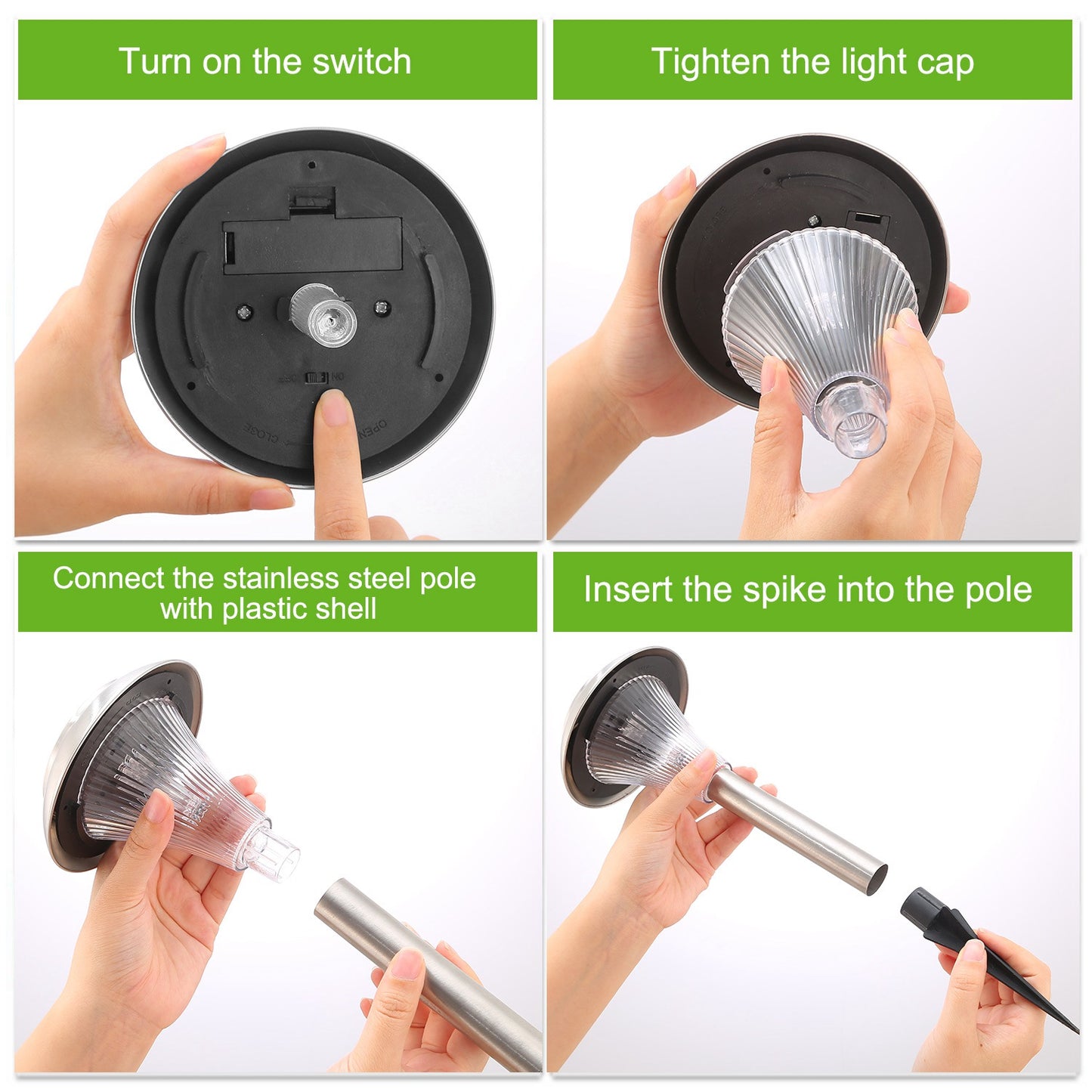 8Pcs Solar Garden Lights Outdoor IP44 Waterproof Solar Pathway Lights Color Changing Landscape Lamps 10Hrs Lawn Lighting for Yard Driveway Walkway