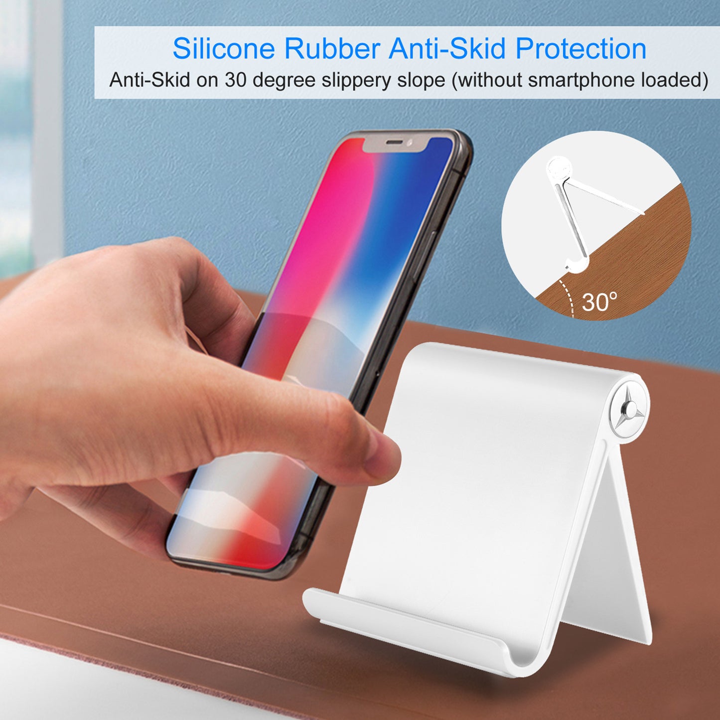 Desktop Phone Stand Tablet Holder 100¡ Adjustable Multi-Angle for Smartphone Pad E-Reader