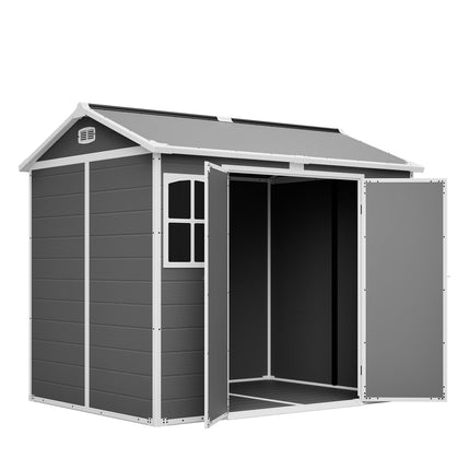 8x6 FT Resin Outdoor Storage Shed with Lockable Door