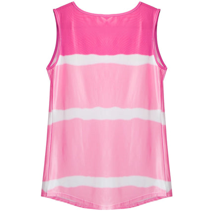 Women Tie-dye Sleeveless Tank Tops Summer Loose T Shirts Tops Button Down Shirts Vest Blouse Plus Size