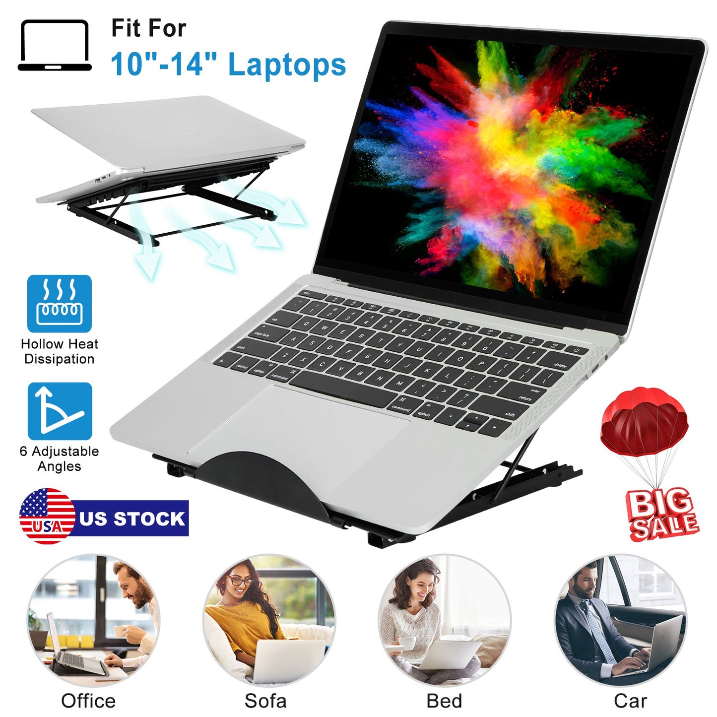 Foldable Laptop Stand Angle Adjustable Tablet PC Holder Riser Portable Ventilated Laptop Phone Desktop Holder Tray