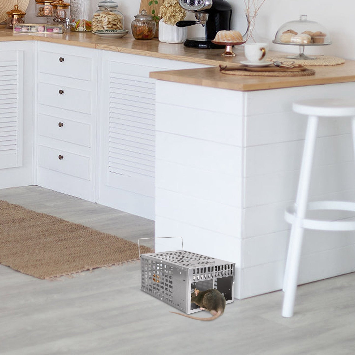 Humane Live Mouse Trap Reusable Metal Rat Rodent Cage Catch Release Continuous Capture Trap 2 Doors Indoor Outdoor Pet Children Safe