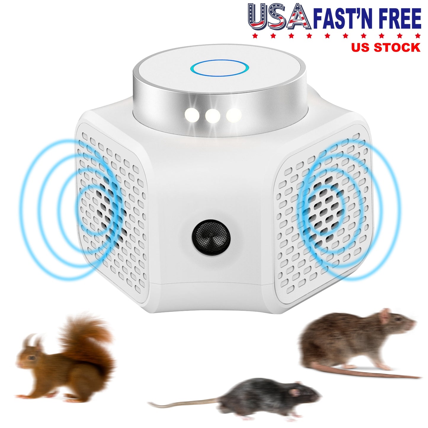 360¡ Ultrasonic Rodent Chaser Electronic Plug-in Mouse Control for Indoor Use Rodent Deterrent with Ultrasonic Sound