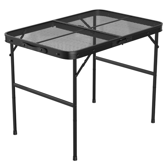 Foldable Camping Table – Height-Adjustable Aluminum Grill Stand