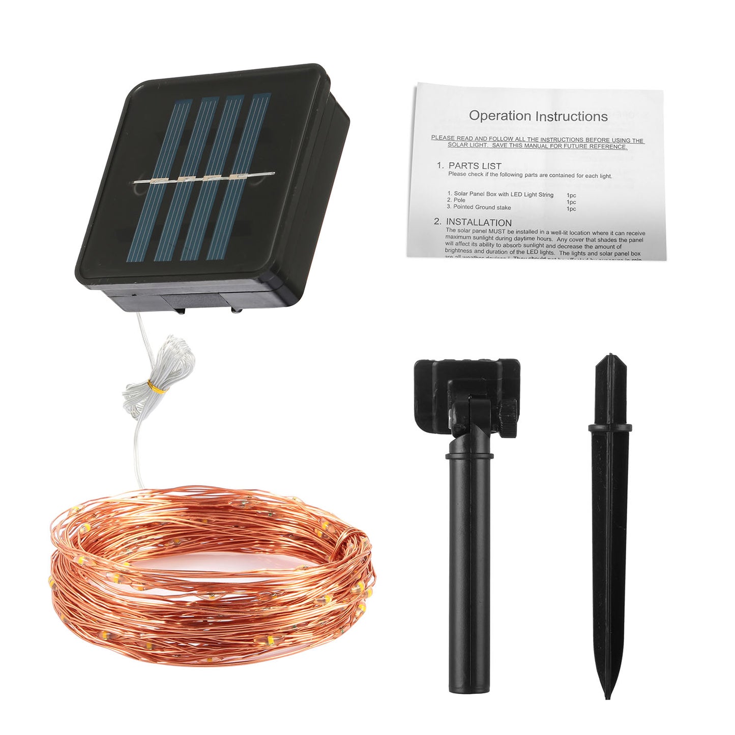 100 LEDs Solar String Lights Outdoor IP65 Waterproof Copper Wire String Lights Solar LED Fairy Lamps Wedding Party Festival