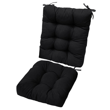 2Pcs Waterproof Rocking Chair Cushion Upper And Lower Back And Seat Sets with Non-Slip Ties Oxford Cloth Surface Polyester Filling Comfortable for Ind