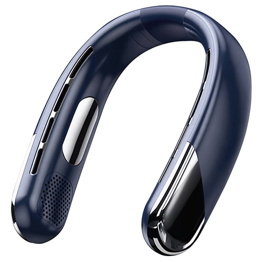 Portable Neck Cooling Fan With Type-C Charging Battery Hands-Free Bladeless Personal Fan 5 Speeds Digital Display Adjustable Neck Width for Man Woman