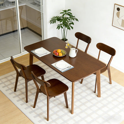 Solid Wood Dining Chair with Curved Backrest