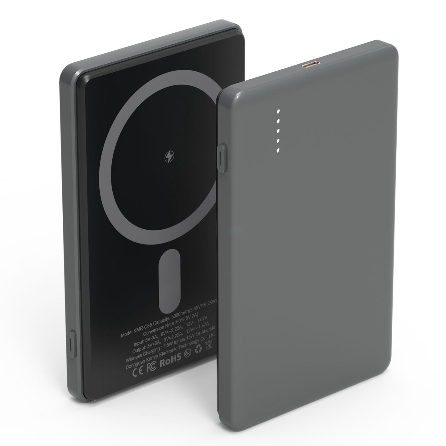 2 In 1 5000mAh 8MM Slim MagSafe Wireless Power Bank PD20W Magnetic Fast Charger Portable Phone Charger Fit for IOS Phone 15 14 13 12 Series And More