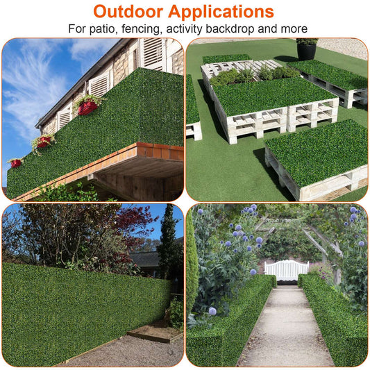 12PCS Boxwood Hedge Panels – Artificial Grass Wall & Privacy Screen