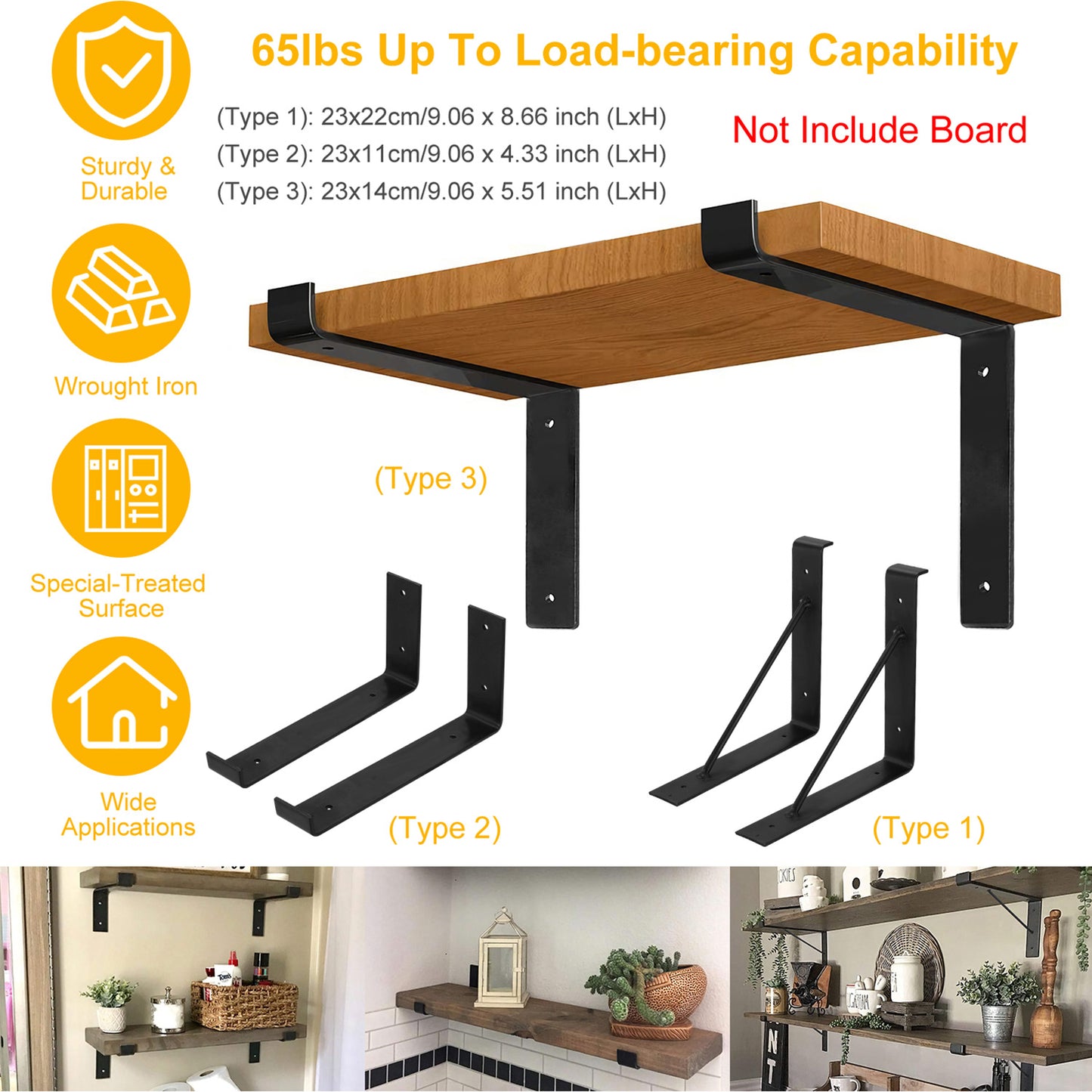 2Pack Wall Mounted Shelf Bracket Heavy Duty L-Shaped Metal Shelf Bracket Rack Support with Screws Set