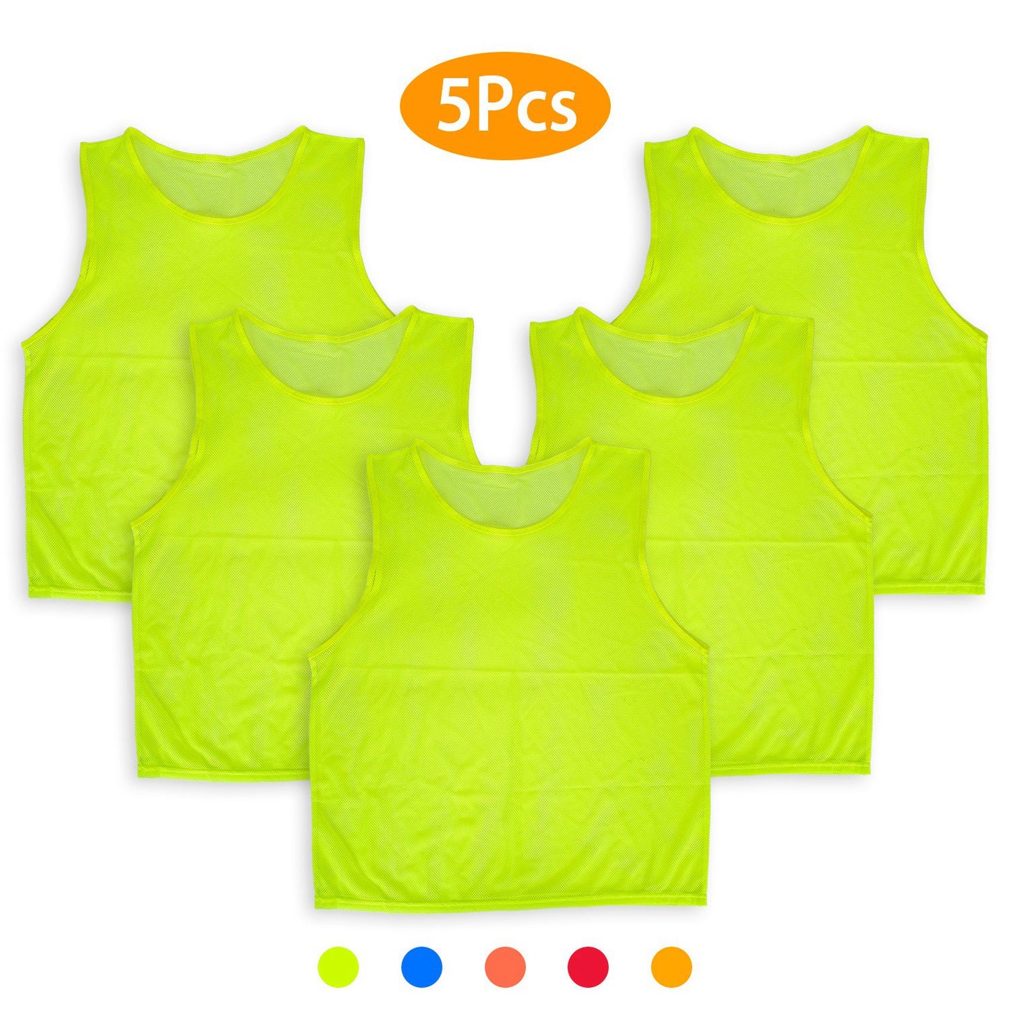 5Pcs Mesh Scrimmage Vests Soccer Basketball Team Training Pinnies Jerseys Shirt Adult Plus Size