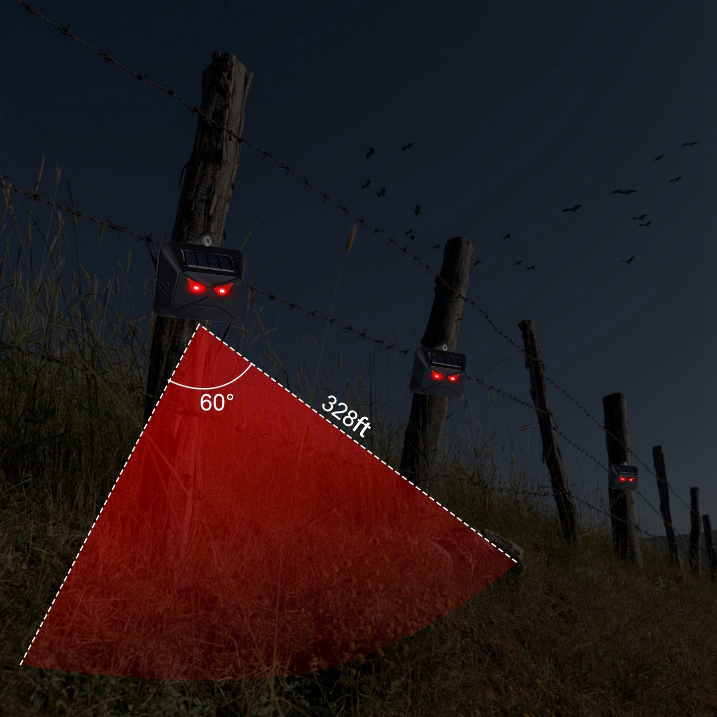 4Pcs Solar Predator Control Light Coyote Deterrent Deer Bird Repeller Lamp Animal Repellent for Garden Farm